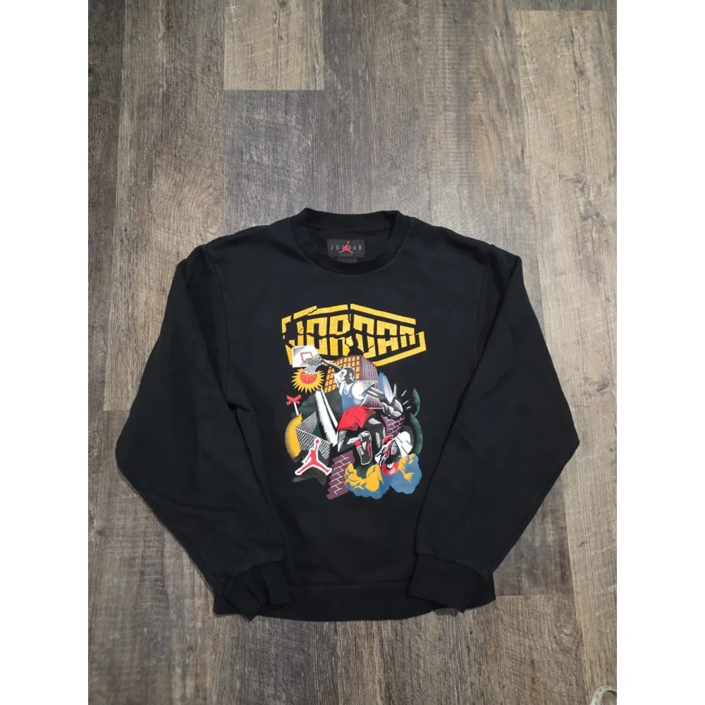 Jordan Shatter Sweater Design Men's Size XS Black Sweater